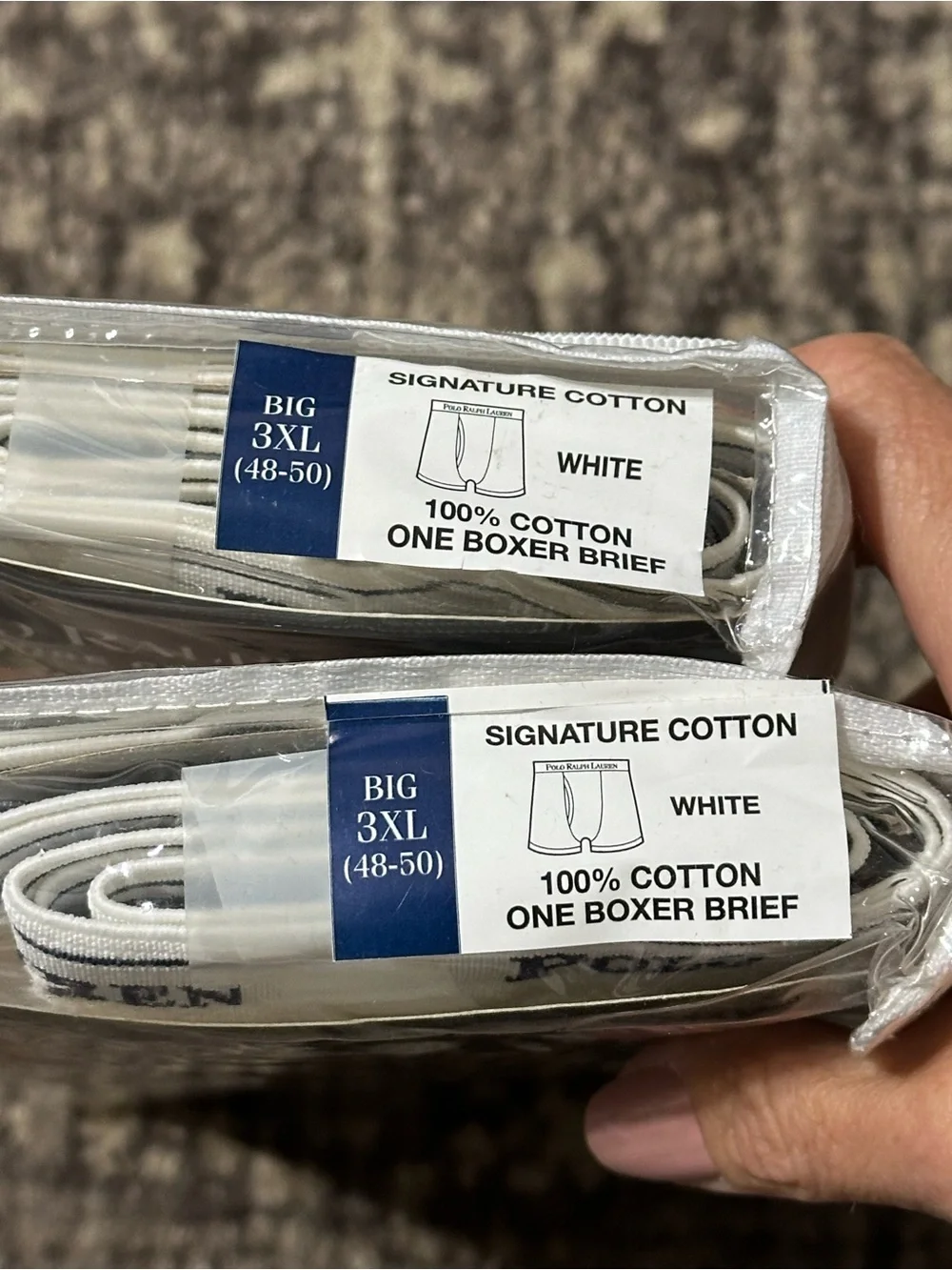 Polo by Ralph Lauren Men’s Size 3XL White Signature Cotton Boxer Briefs 2-Pack